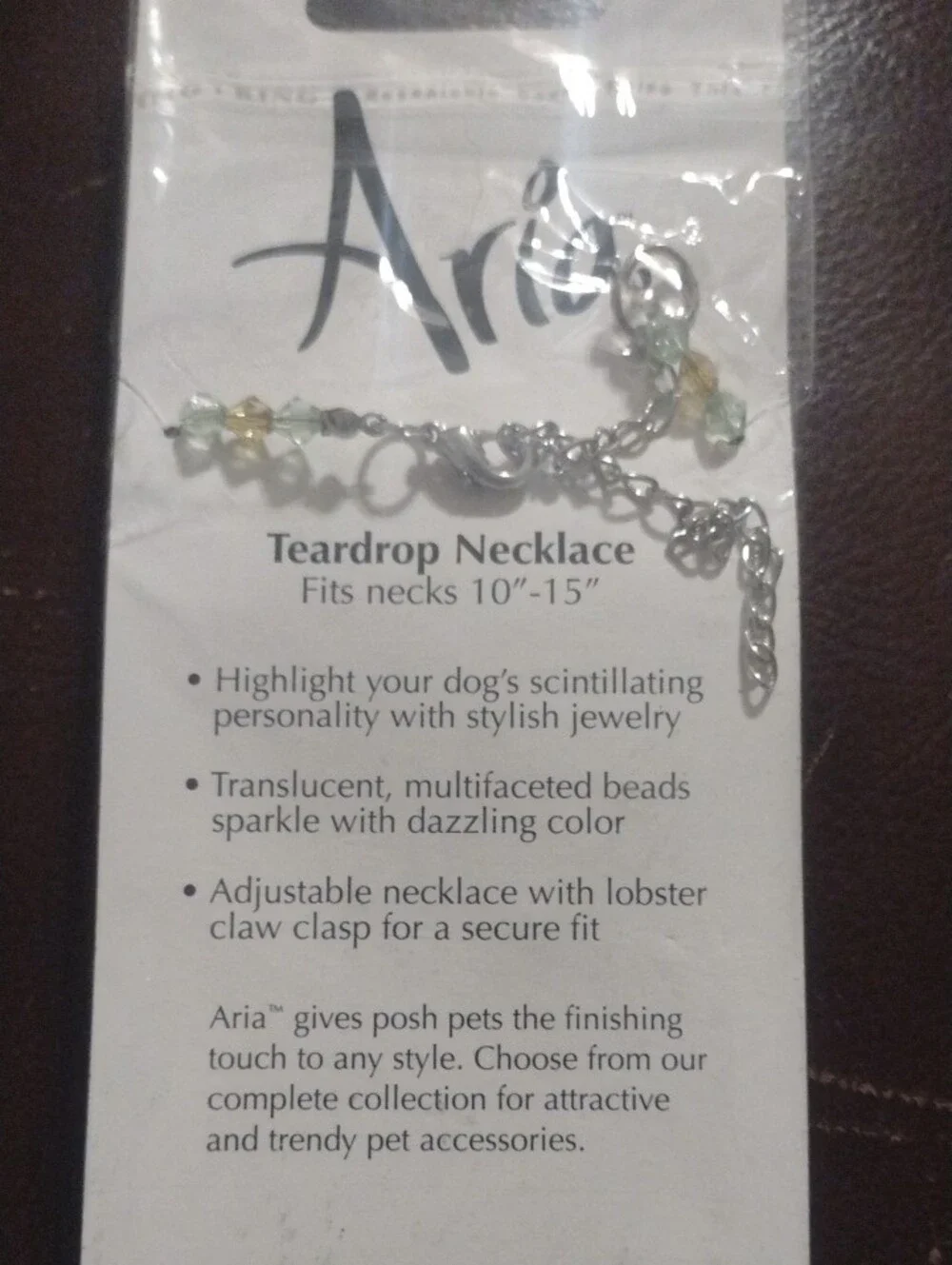 Aria Teardrop Pet Necklaces - Blue & Pale Green